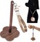 Wrist Yarn Holder, Portable Wrist Yarn Ball Minder Stand,Crossbody Strap (Solid Black Walnut)